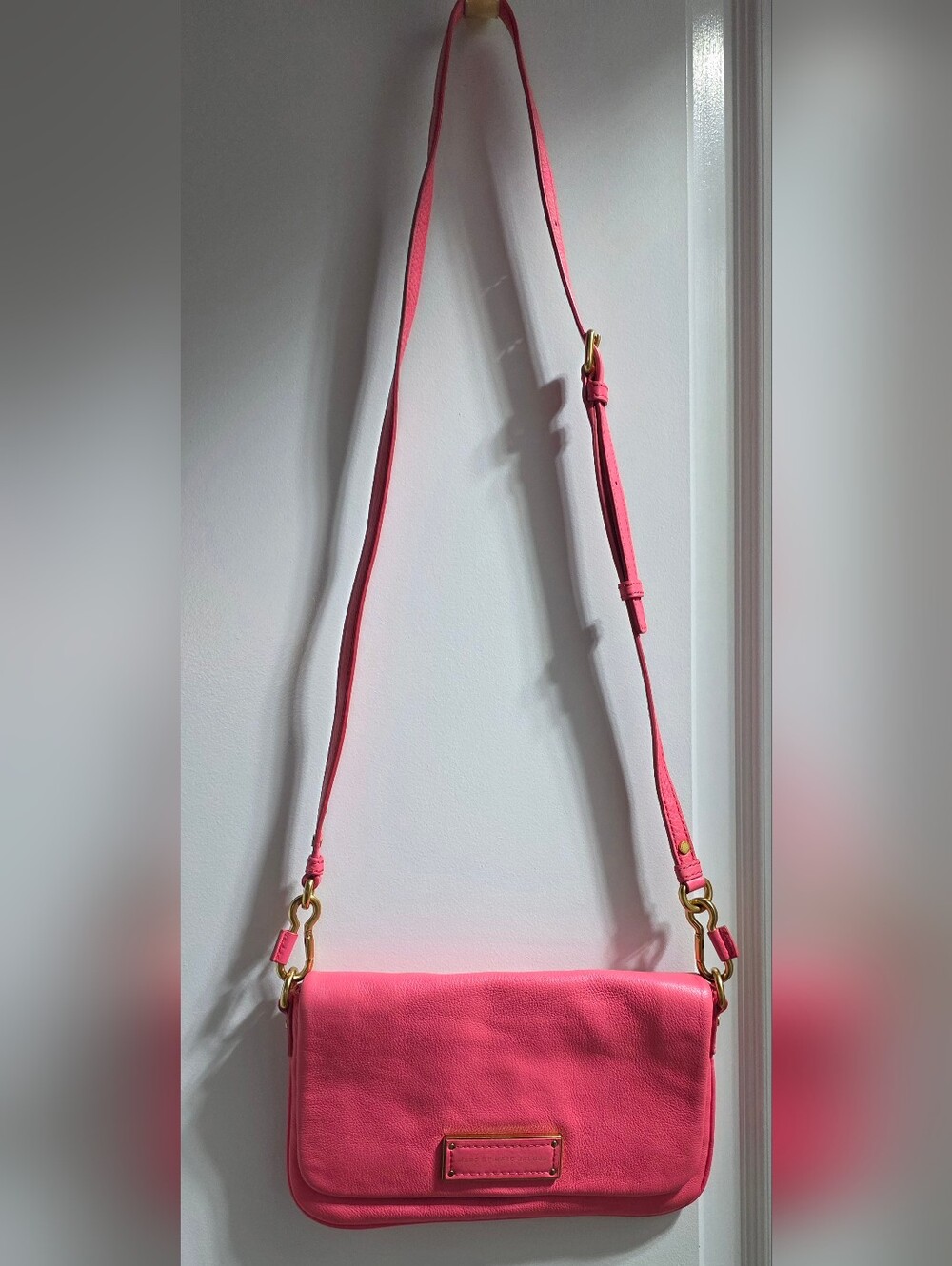 Marc By Marc Jacobs Coral Pink Leather Crossbody Bag